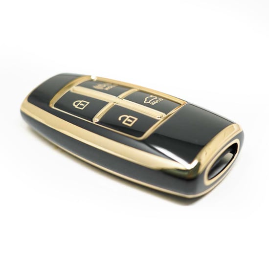 New-Aftermarket-Nano-High-Quality-Cover-For-Hyundai-Genesis-Remote-Key-3+1-Buttons-Black-Color---Emirates-Keys