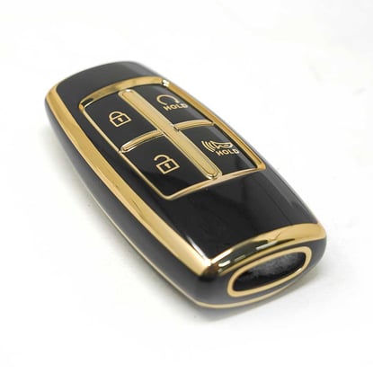 New-Aftermarket-Nano-High-Quality-Cover-For-Hyundai-Genesis-Remote-Key-3+1-Auto-Start-Buttons-Black-Color---Emirates-Keys