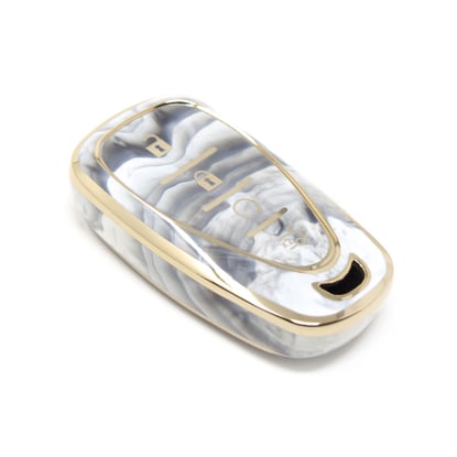 New-Aftermarket-Nano-High-Quality-Marble-Cover-For-Chevrolet-Remote-Key-4-Buttons-White-Color-CRL-B12J4A---Emirates-Keys