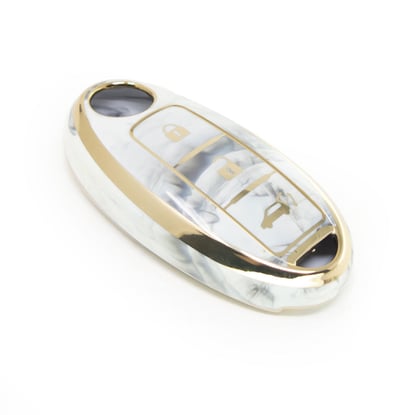 New-Aftermarket-Nano-High-Quality-Marble-Cover-For-Nissan-Remote-Key-3-Buttons-White-Color-NS-A12J3B---Emirates-Keys