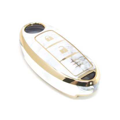 New-Aftermarket-Nano-High-Quality-Marble-Cover-For-Nissan-Remote-Key-3-Buttons-White-Color-NS-A12J3C---Emirates-Keys