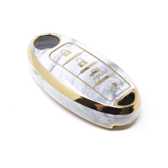 New-Aftermarket-Nano-High-Quality-Marble-Cover-For-Nissan-Remote-Key-4-Buttons-White-Color-NS-A12J4A---Emirates-Keys