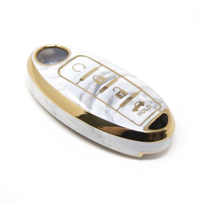 New-Aftermarket-Nano-High-Quality-Marble-Cover-For-Nissan-Remote-Key-4-Buttons-White-Color-NS-A12J4B---Emirates-Keys