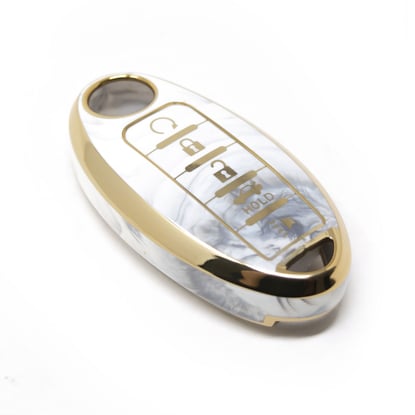 New-Aftermarket-Nano-High-Quality-Marble-Cover-For-Nissan-Remote-Key-5-Buttons-White-Color-NS-A12J5---Emirates-Keys