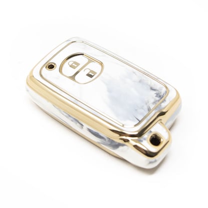 New-Aftermarket-Nano-High-Quality-Marble-Cover-For-Toyota-Remote-Key-2-Buttons-White-Color-TYT-H12J2---Emirates-Keys
