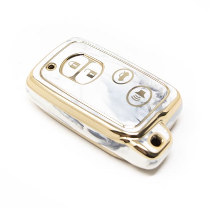 New-Aftermarket-Nano-High-Quality-Marble-Cover-For-Toyota-Remote-Key-4-Buttons-White-Color-TYT-H12J4---Emirates-Keys
