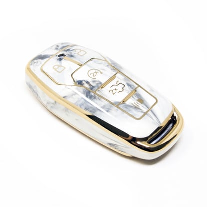 New-Aftermarket-Nano-High-Quality-Marble-Cover-For-Ford-Remote-Key-5-Buttons-White-Color-Ford-A12J---Emirates-Keys