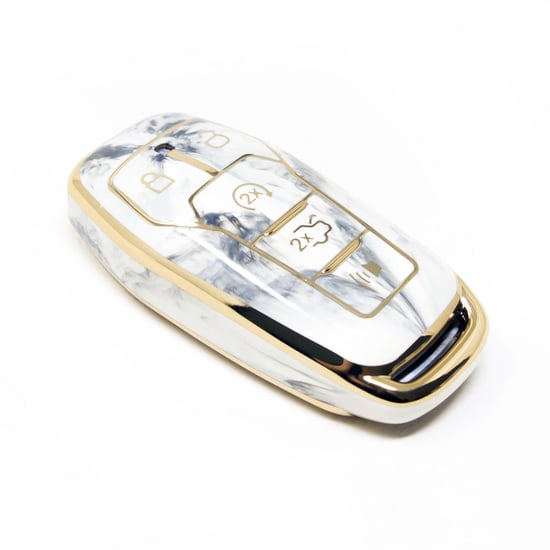 New-Aftermarket-Nano-High-Quality-Marble-Cover-For-Ford-Remote-Key-5-Buttons-White-Color-Ford-A12J---Emirates-Keys