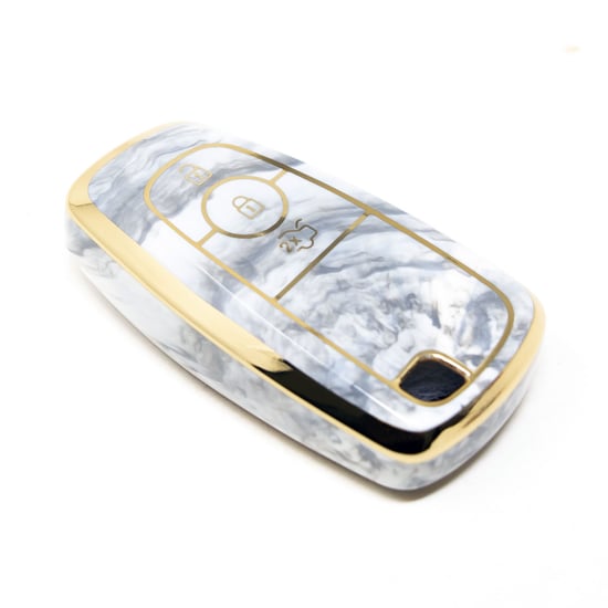New-Aftermarket-Nano-High-Quality-Marble-Cover-For-Ford-Remote-Key-3-Buttons-White-Color-Ford-B12J3---Emirates-Keys