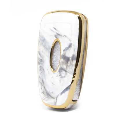 New-Aftermarket-Nano-High-Quality-Marble-Cover-For-Ford-Flip-Remote-Key-3-Buttons-White-Color-Ford-E12J---Emirates-Keys
