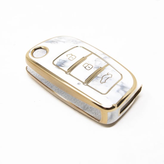 New-Aftermarket-Nano-High-Quality-Marble-Cover-For-Geely-Flip-Remote-Key-3-Buttons-White-Color-GL-D12J---Emirates-Keys