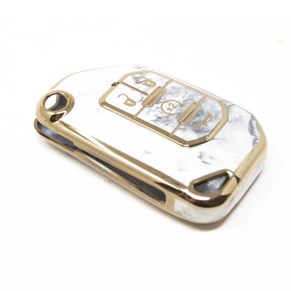 New-Aftermarket-Nano-High-Quality-Marble-Cover-For-Jeep-Flip-Remote-Key-4-Buttons-White-Color-Jeep-C12J----Emirates-Keys