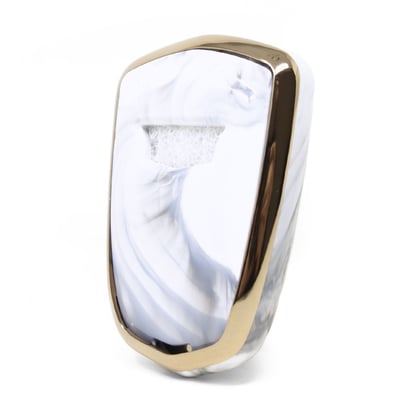 New-Aftermarket-Nano-High-Quality-Marble-Cover-For-Cadillac-Remote-Key-4-Buttons-White-Color-CDLC-A12J4---Emirates-Keys