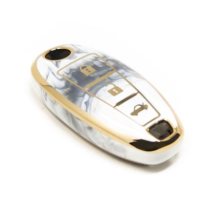 New-Aftermarket-Nano-High-Quality-Marble-Cover-For-Suzuki-Remote-Key-3-Buttons-White-Color-SZK-A12J3B---Emirates-Keys