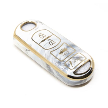 New-Aftermarket-Nano-High-Quality-Marble-Cover-For-Mazda-Remote-Key-4-Buttons-White-Color-MZD-A12J4---Emirates-Keys