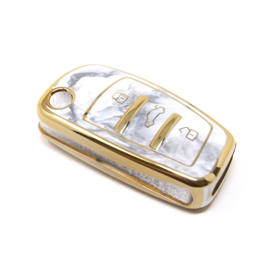 New-Aftermarket-Nano-High-Quality-Marble-Cover-For-Audi-Flip-Remote-Key-3-Buttons-White-Color-Audi-C12J---Emirates-Keys
