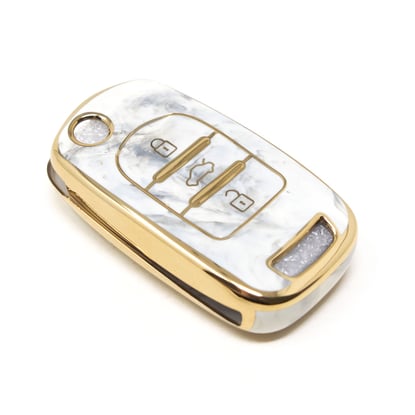 New-Aftermarket-Nano-High-Quality-Marble-Cover-For-Baojun-Flip-Remote-Key-3-Buttons-White-Color-BJ-B12J---Emirates-Keys