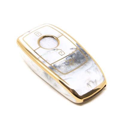 New-Aftermarket-Nano-High-Quality-Marble-Cover-For-Mercedes-Benz-Remote-Key-3-Buttons-White-Color-Benz-B12J3---Emirates-Keys