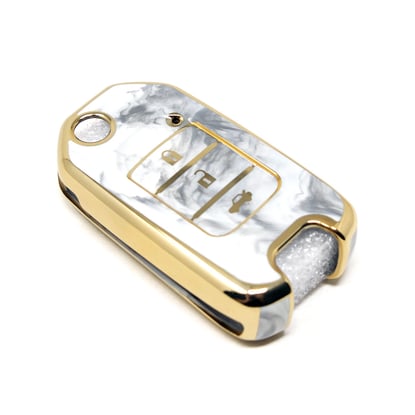 New-Aftermarket-Nano-High-Quality-Marble-Cover-For-Honda-Flip-Remote-Key-3-Buttons-White-Color-HD-B12J3---Emirates-Keys