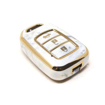New-Aftermarket-Nano-High-Quality-Marble-Cover-For-Honda-Remote-Key-3-Buttons-White-Color-HD-D12J3---Emirates-Keys