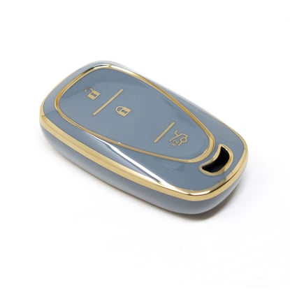 New-Aftermarket-Nano-High-Quality-Cover-For-Chevrolet-Remote-Key-3-Buttons-Gray-Color-CRL-B11J3B---Emirates-Keys