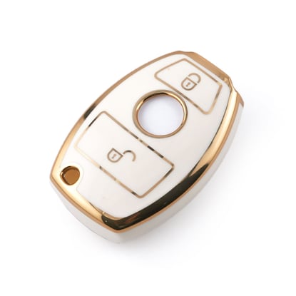 New-Aftermarket-Nano-High-Quality-Cover-For-Mercedes-Benz-Remote-Key-2-Buttons-White-Color-Benz-A11J2---Emirates-Keys