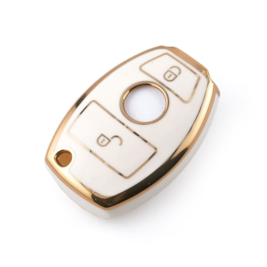 New-Aftermarket-Nano-High-Quality-Cover-For-Mercedes-Benz-Remote-Key-2-Buttons-White-Color-Benz-A11J2---Emirates-Keys