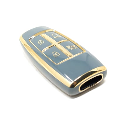 New-Aftermarket-Nano-High-Quality-Cover-For-Hyundai-Genesis-Remote-Key-3+1-Buttons-Gray-Color-HY-I11J4A---Emirates-Keys
