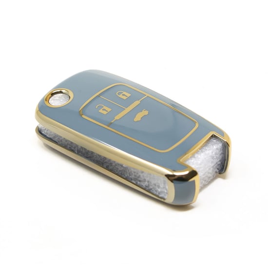 New-Aftermarket-Nano-High-Quality-Cover-For-Chevrolet-Flip-Remote-Key-3-Buttons-Gray-Color-CRL-A11J3---Emirates-Keys