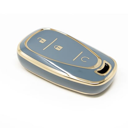 New-Aftermarket-Nano-High-Quality-Cover-For-Chevrolet-Remote-Key-3-Buttons-Gray-Color-CRL-B11J3A---Emirates-Keys