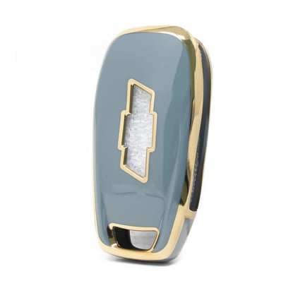 New-Aftermarket-Nano-High-Quality-Cover-For-Chevrolet-Flip-Remote-Key-3-Buttons-Gray-Color-CRL-C11J---Emirates-Keys