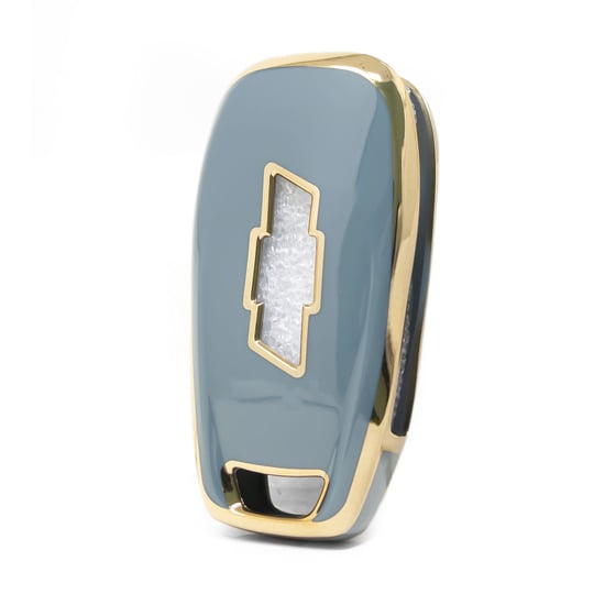 New-Aftermarket-Nano-High-Quality-Cover-For-Chevrolet-Flip-Remote-Key-3-Buttons-Gray-Color-CRL-C11J---Emirates-Keys