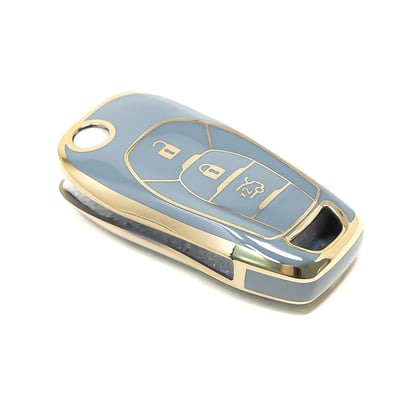 New-Aftermarket-Nano-High-Quality-Cover-For-Chevrolet-Flip-Remote-Key-3-Buttons-Gray-Color-CRL-C11J---Emirates-Keys