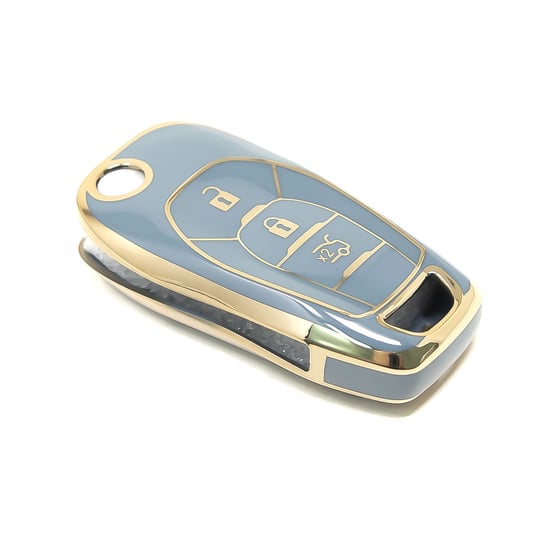 New-Aftermarket-Nano-High-Quality-Cover-For-Chevrolet-Flip-Remote-Key-3-Buttons-Gray-Color-CRL-C11J---Emirates-Keys