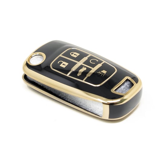 New-Aftermarket-Nano-High-Quality-Cover-For-Chevrolet-Flip-Remote-Key-5-Buttons-Black-Color-CRL-D11J5---Emirates-Keys