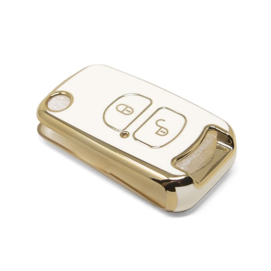 New-Aftermarket-Nano-High-Quality-Cover-For-FAW-Flip-Remote-Key-2-Buttons-White-Color-FAW-A11J---Emirates-Keys