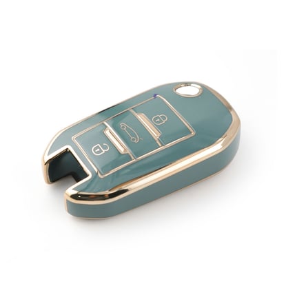New-Aftermarket-Nano-High-Quality-Cover-For-Peugeot-407-408-Flip-Remote-Key-3-Buttons-Gray-Color-PG-C11J---Emirates-Keys