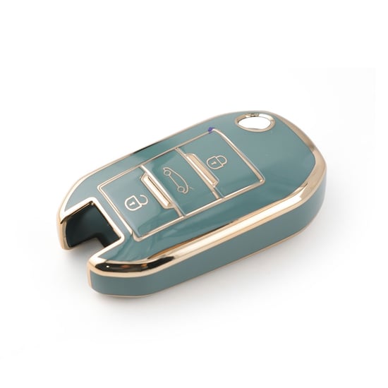 New-Aftermarket-Nano-High-Quality-Cover-For-Peugeot-407-408-Flip-Remote-Key-3-Buttons-Gray-Color-PG-C11J---Emirates-Keys