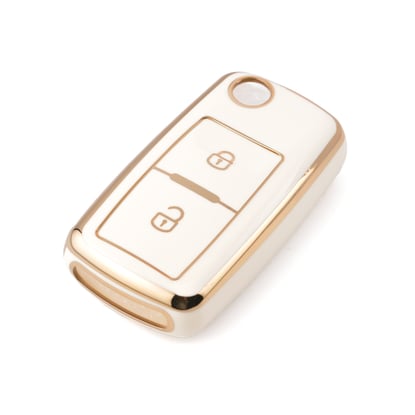 New-Aftermarket-Nano-High-Quality-Cover-For-Volkswagen-Smart-Remote-Key-2-Buttons-White-Color-VW-A11J2---Emirates-Keys