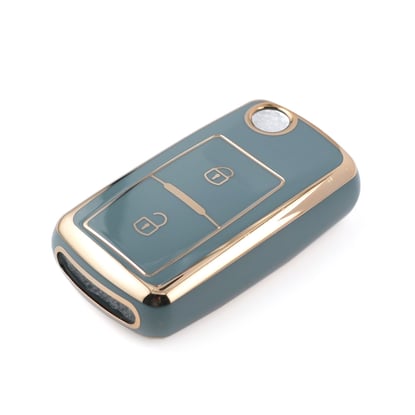 New-Aftermarket-Nano-High-Quality-Cover-For-Volkswagen-Smart-Remote-Key-2-Buttons-Gray-Color-VW-A11J2---Emirates-Keys