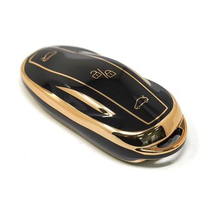 New-Aftermarket-Nano-High-Quality-Cover-For-Tesla-Smart-Remote-Key-3-Buttons-Black-Color---Emirates-Keys