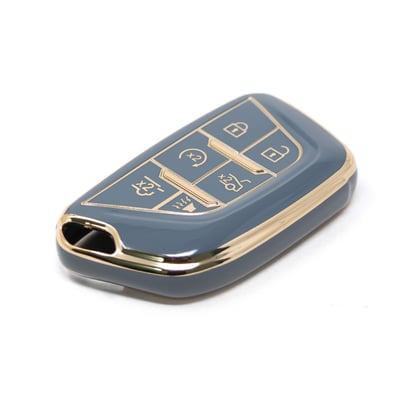 New-Aftermarket-Nano-High-Quality-Cover-For-Cadillac-Remote-Key-5+1-Buttons-Gray-Color-CDLC-B11J6---Emirates-Keys