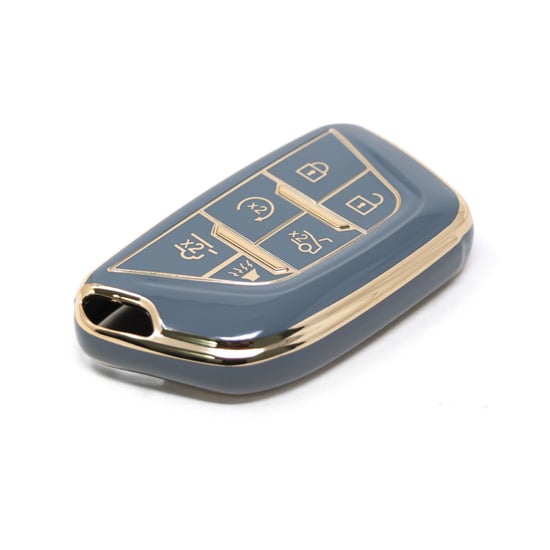 New-Aftermarket-Nano-High-Quality-Cover-For-Cadillac-Remote-Key-5+1-Buttons-Gray-Color-CDLC-B11J6---Emirates-Keys