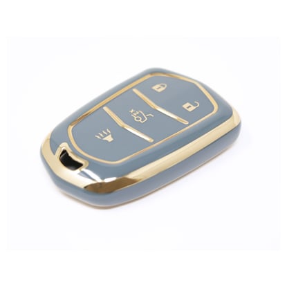 New-Aftermarket-Nano-High-Quality-Cover-For-Cadillac-Remote-Key-3+1-Buttons-Gray-Color-CDLC-A11J4---Emirates-Keys