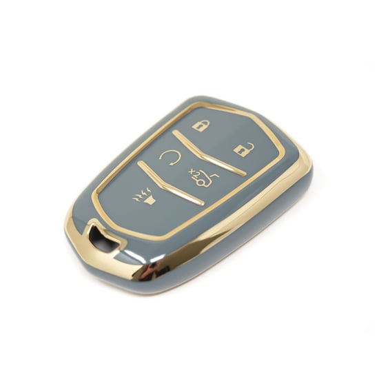 New-Aftermarket-Nano-High-Quality-Cover-For-Cadillac-Remote-Key-4+1-Buttons-Gray-Color-CDLC-A11J5---Emirates-Keys