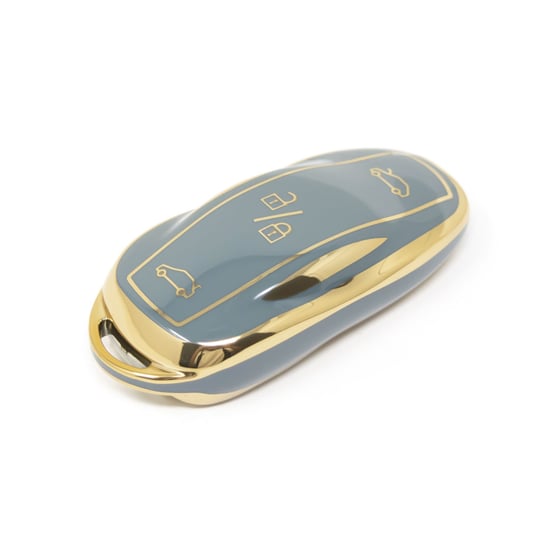 New-Aftermarket-Nano-High-Quality-Cover-For-Tesla-Smart-Remote-Key-3-Buttons-Gray-Color-TSL-B11J---Emirates-Keys
