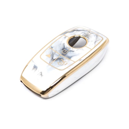 New-Aftermarket-Nano-High-Quality-Marble-Cover-For-Mercedes-Benz-Remote-Key-4-Buttons-White-Color-Benz-B12J4---Emirates-Keys