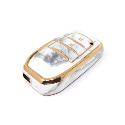New-Aftermarket-Nano-High-Quality-Marble-Cover-For-Toyota-Remote-Key-2-Buttons-White-Color-TYT-A12J2H---Emirates-Keys