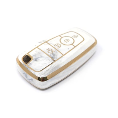 New-Aftermarket-Nano-High-Quality-Marble-Cover-For-Ford-Remote-Key-4-Buttons-White-Color-Ford-B12J4---Emirates-Keys