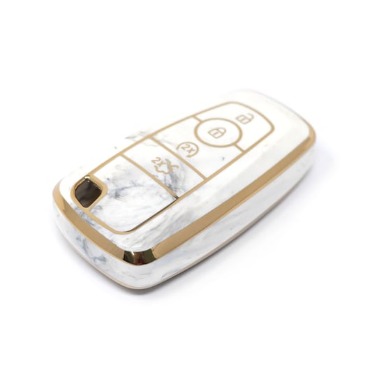 New-Aftermarket-Nano-High-Quality-Marble-Cover-For-Ford-Remote-Key-4-Buttons-White-Color-Ford-B12J4---Emirates-Keys